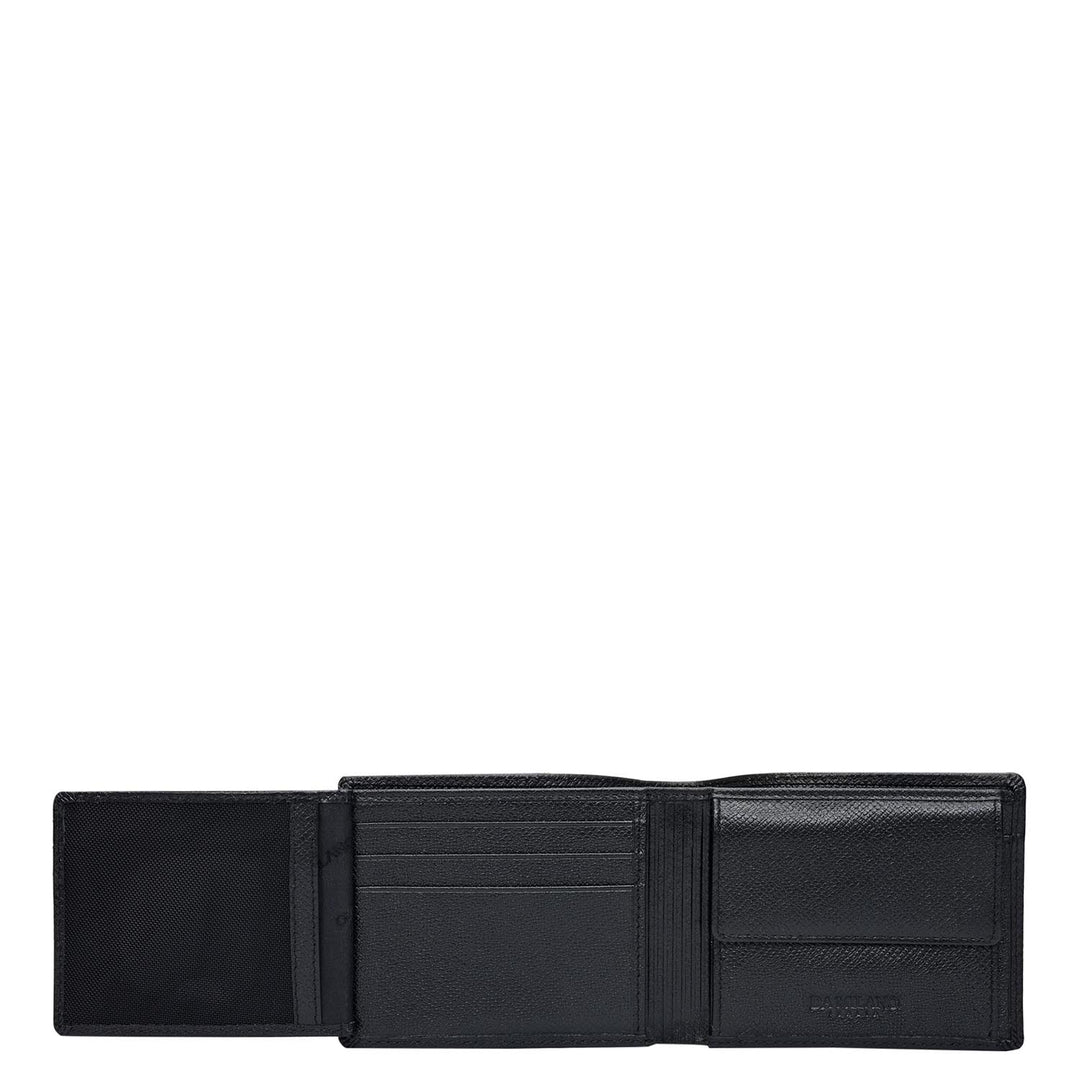 Black Saffiano Franzy Leather Mens Wallet & Belt Gift Set