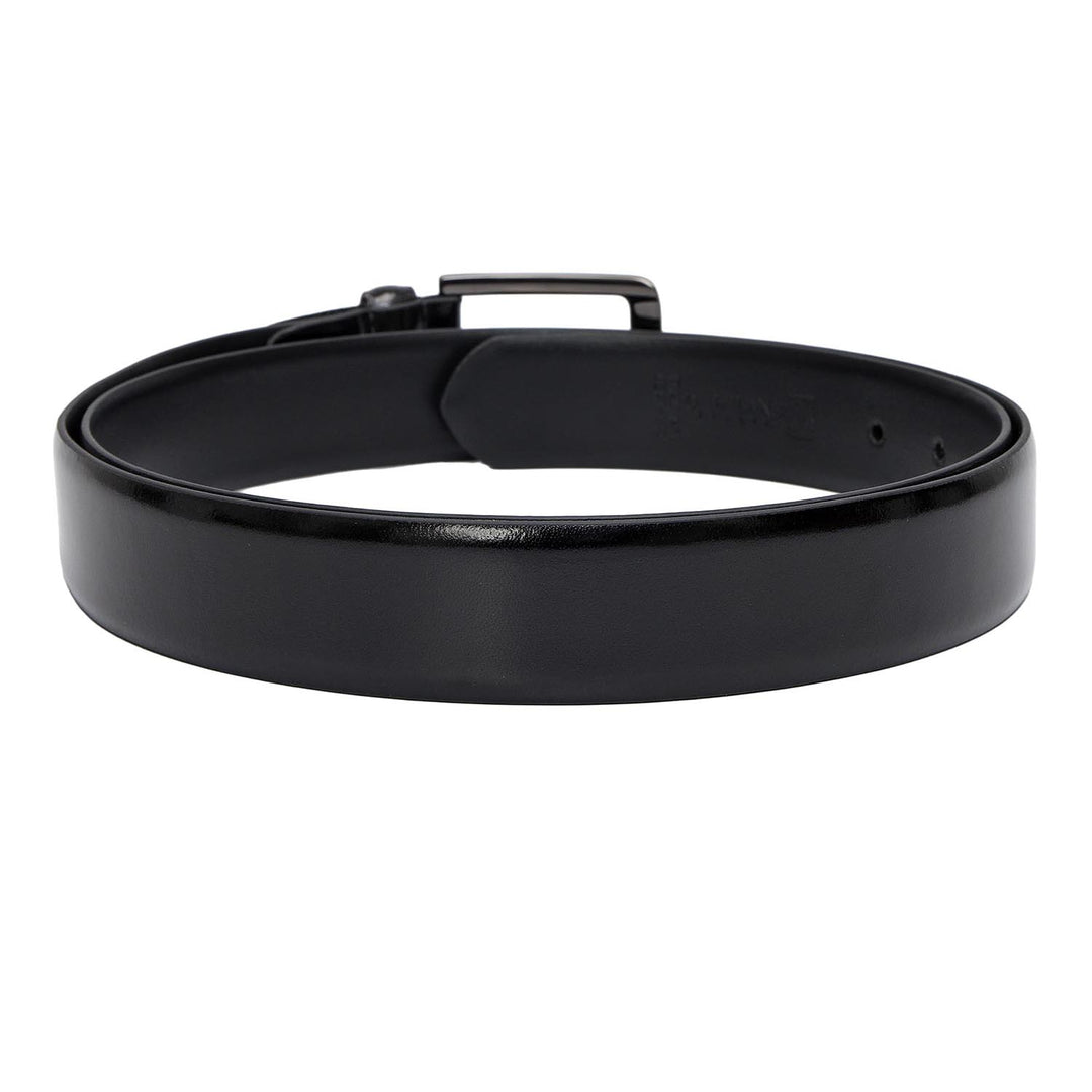 Black Plain Leather Mens Wallet & Belt Gift Set