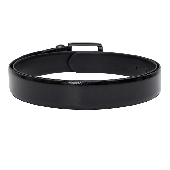 Black Plain Leather Mens Wallet & Belt Gift Set