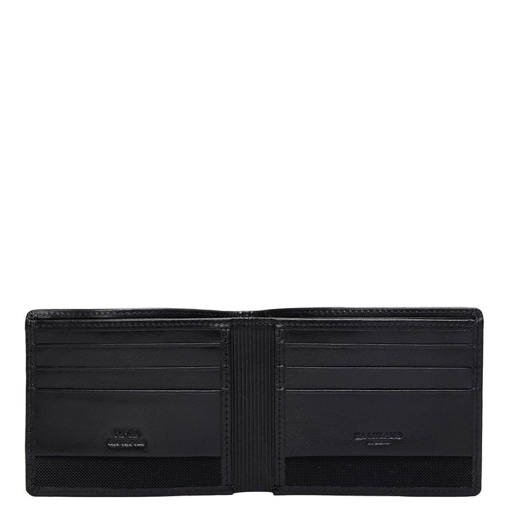Black Plain Leather Mens Wallet & Belt Gift Set