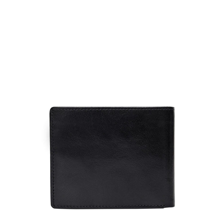 Black Plain Leather Mens Wallet & Belt Gift Set