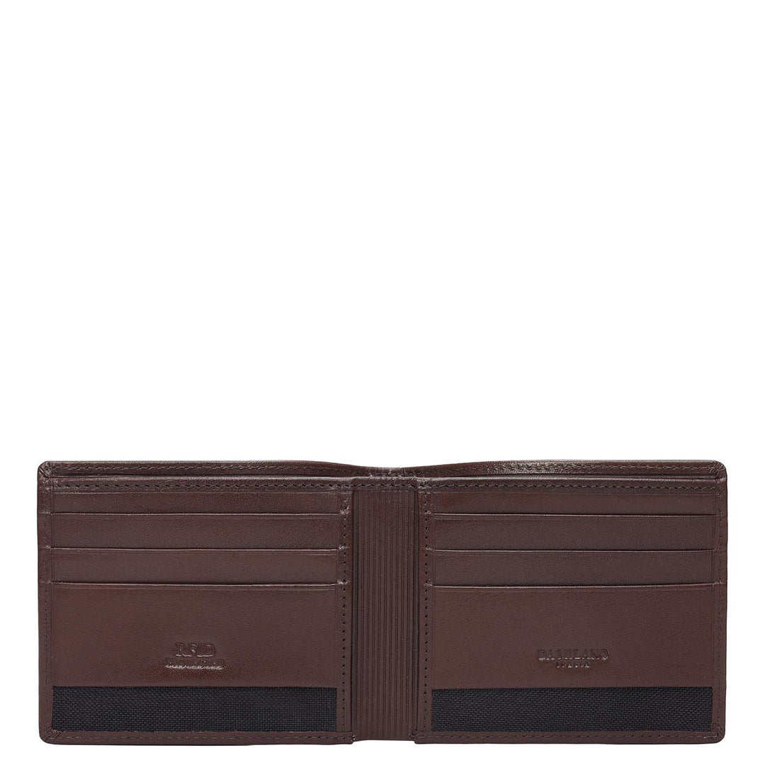 Brown Plain Leather Mens Wallet & Belt Gift Set