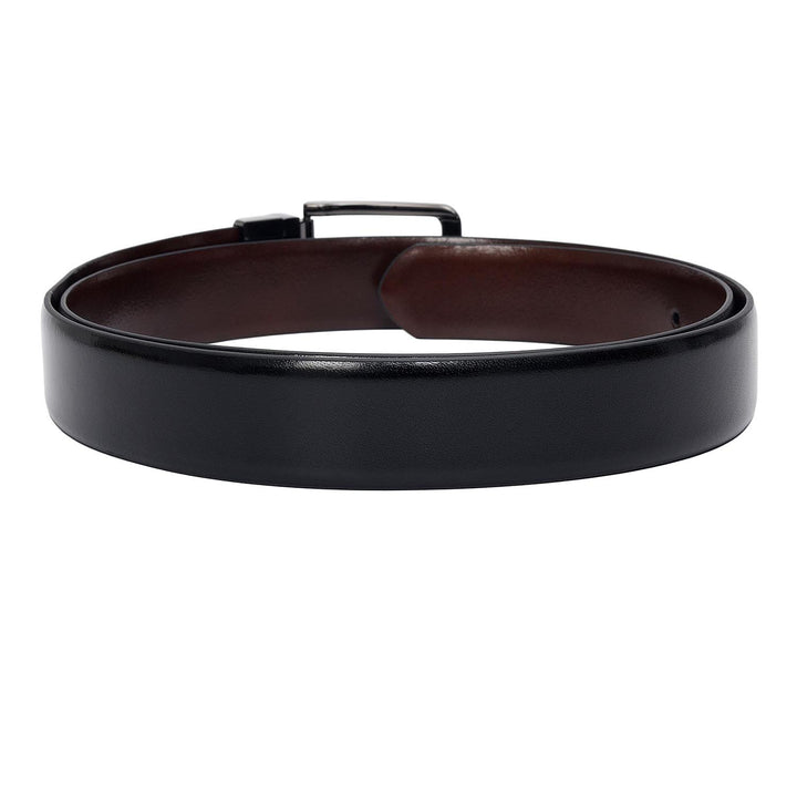 Black Mat Plain Leather Mens Wallet & Belt Gift Set