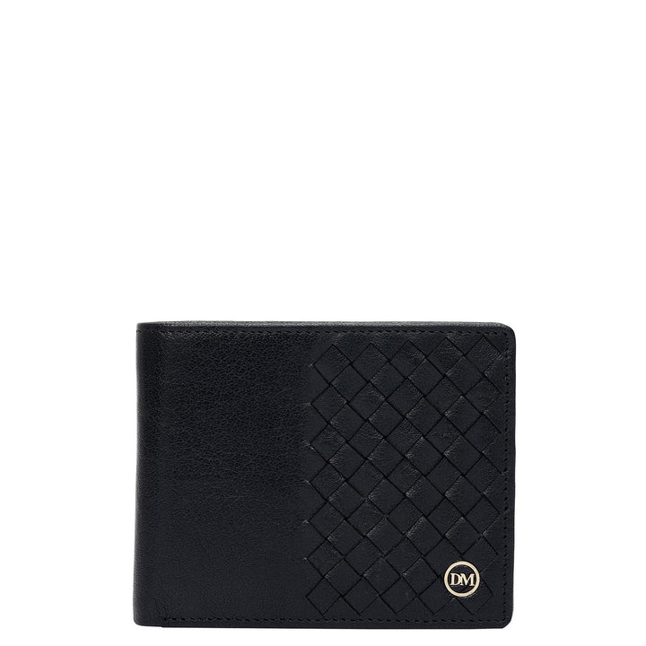 Black Mat Plain Leather Mens Wallet & Belt Gift Set