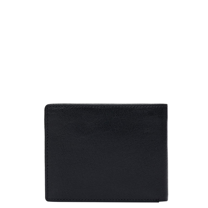 Black Mat Plain Leather Mens Wallet & Belt Gift Set