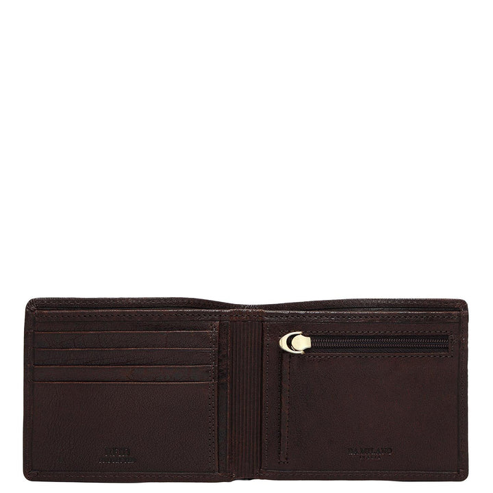 Brown Mat Plain Leather Mens Wallet & Belt Gift Set