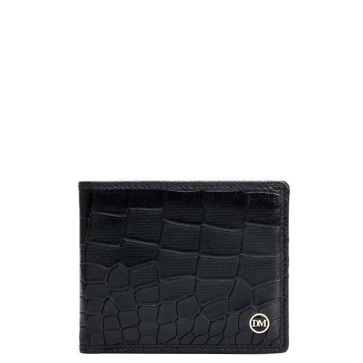 Black Croco Leather Mens Wallet & Belt Gift Set
