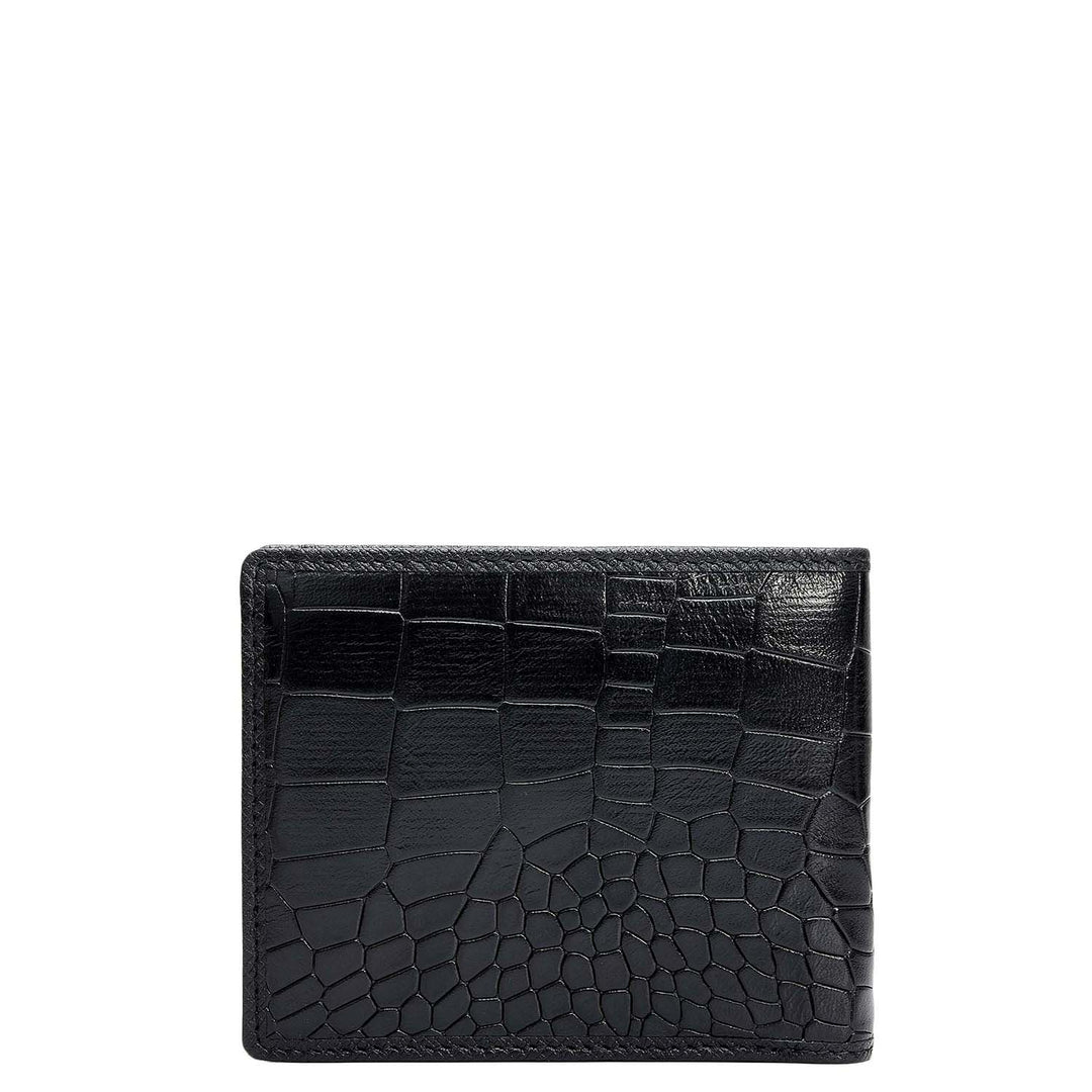 Black Croco Leather Mens Wallet & Belt Gift Set