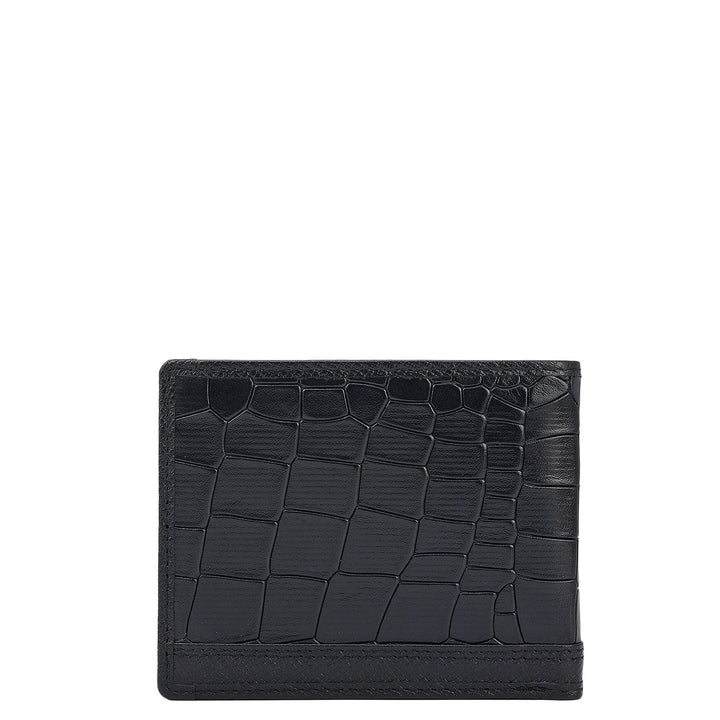 Black Croco Leather Mens Wallet & Belt Gift Set