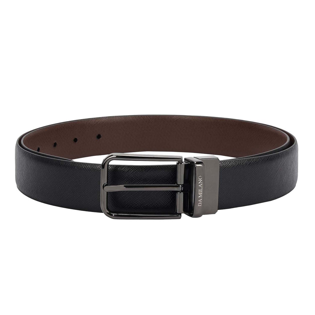 Black Saffiano Franzy Leather Mens Wallet & Belt Gift Set