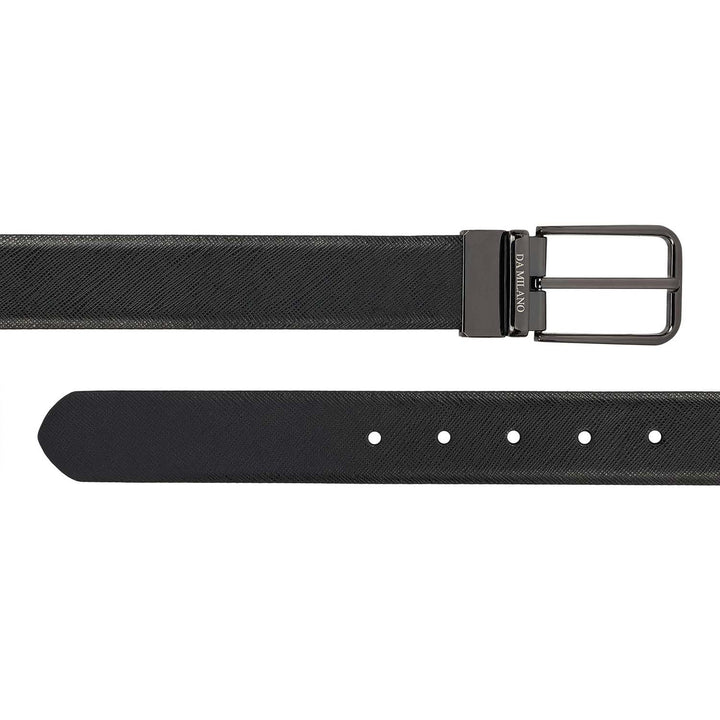 Black Saffiano Franzy Leather Mens Wallet & Belt Gift Set