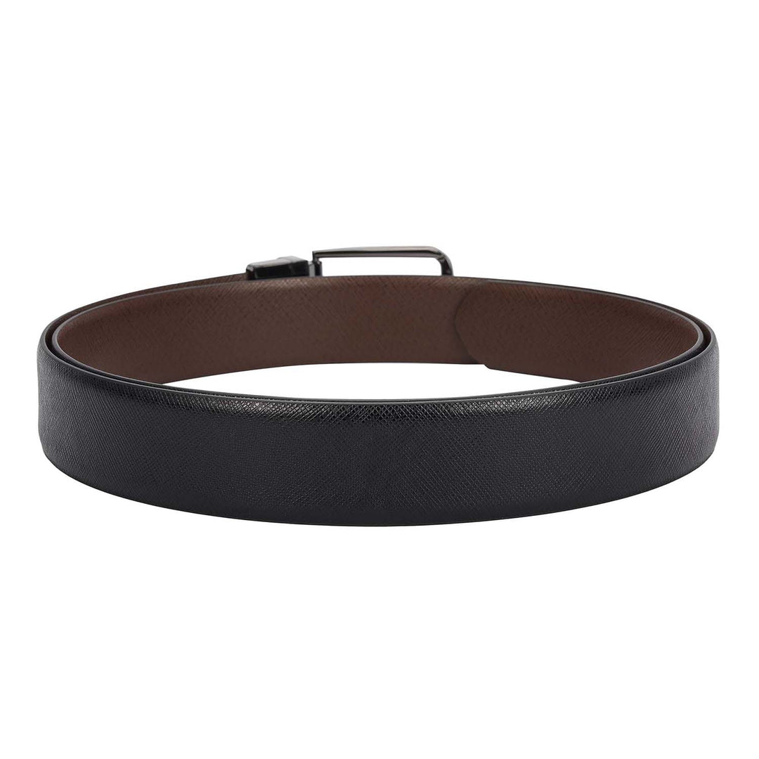 Black Saffiano Franzy Leather Mens Wallet & Belt Gift Set