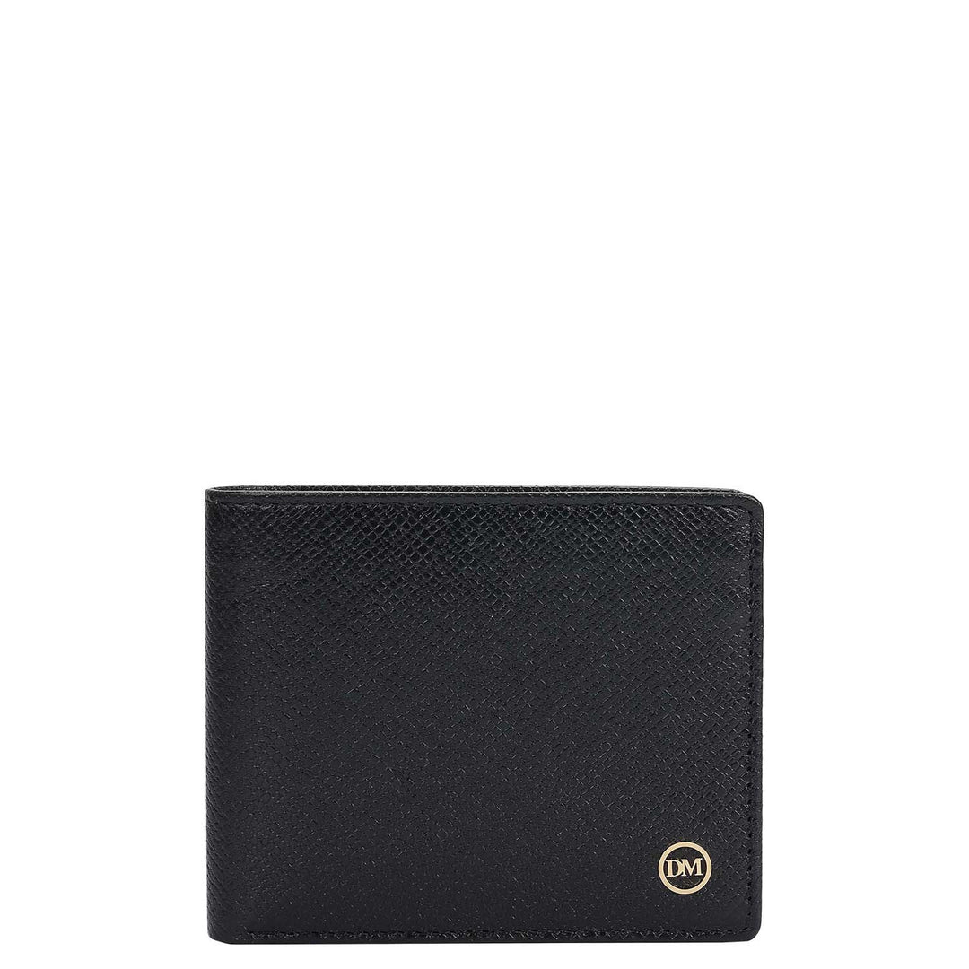 Black Saffiano Franzy Leather Mens Wallet & Belt Gift Set