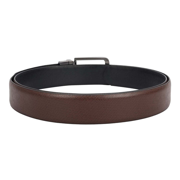 Walnut Saffiano Franzy Leather Mens Wallet & Belt Gift Set