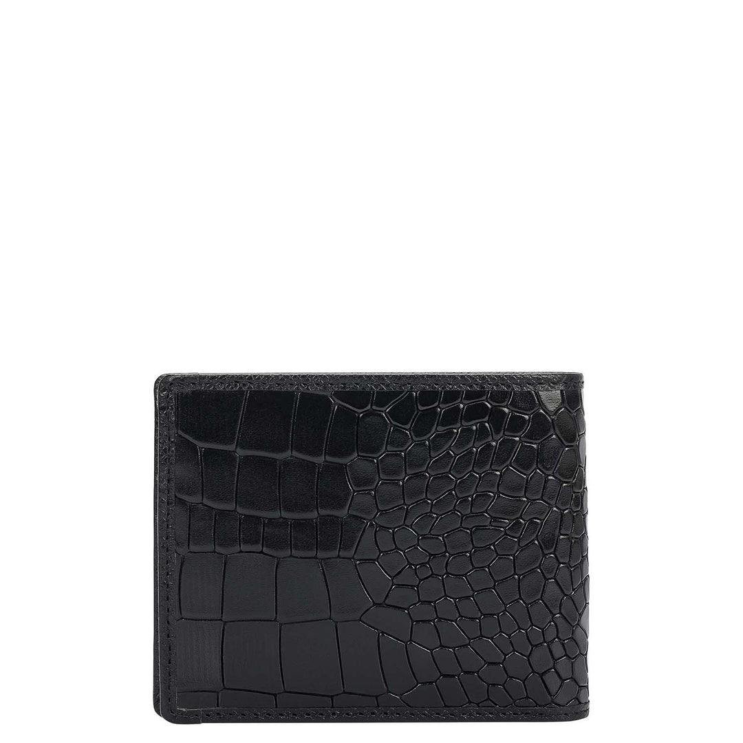 Black Croco Leather Mens Wallet & Belt Gift Set