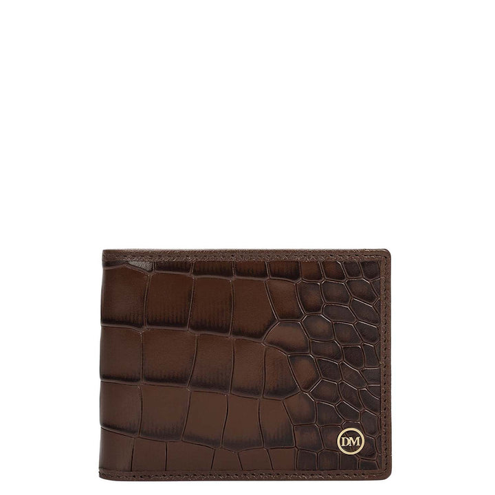 Walnut Croco Leather Mens Wallet & Belt Gift Set