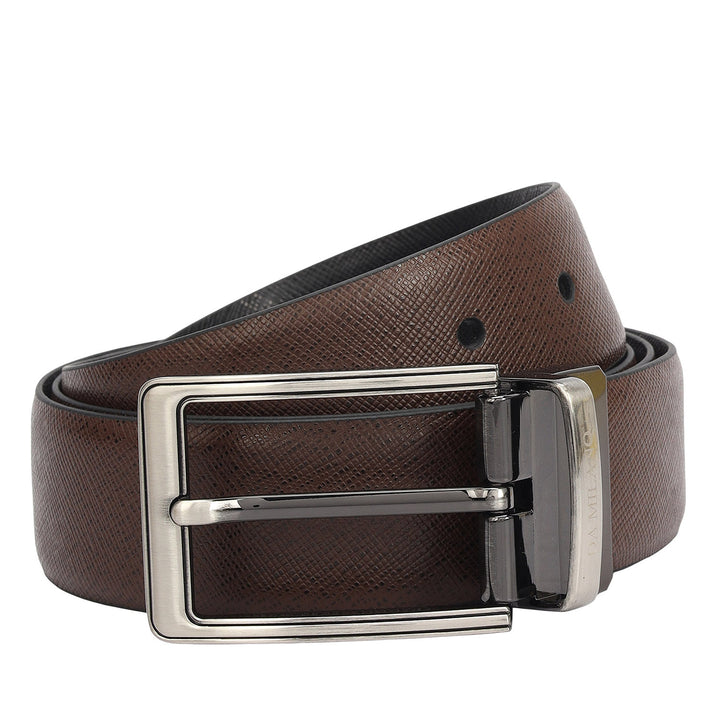 Walnut Saffiano Franzy Leather Mens Wallet & Belt Gift Set