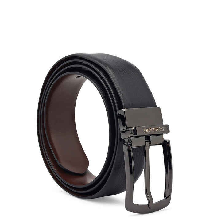 Black Plain Leather Mens Wallet & Belt Gift Set