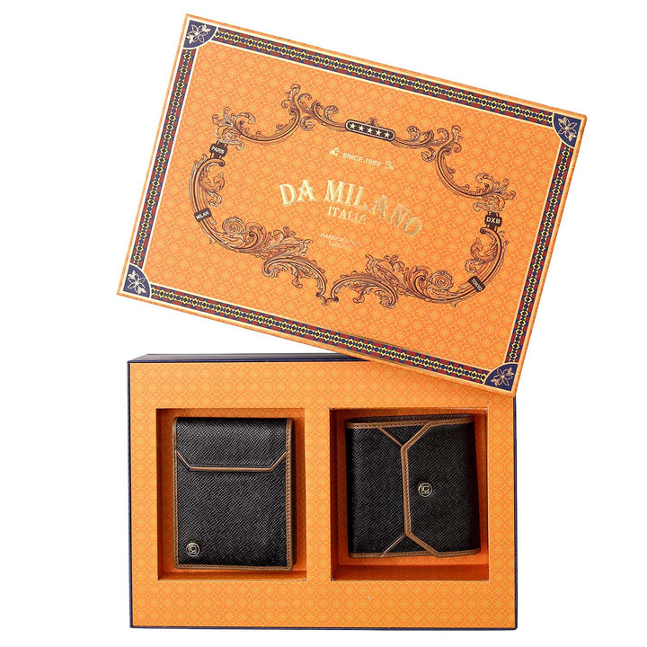 Saffiano Leather His & Her Gift Set - Black