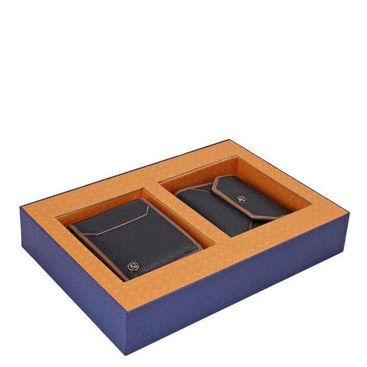 Saffiano Leather His & Her Gift Set - Black