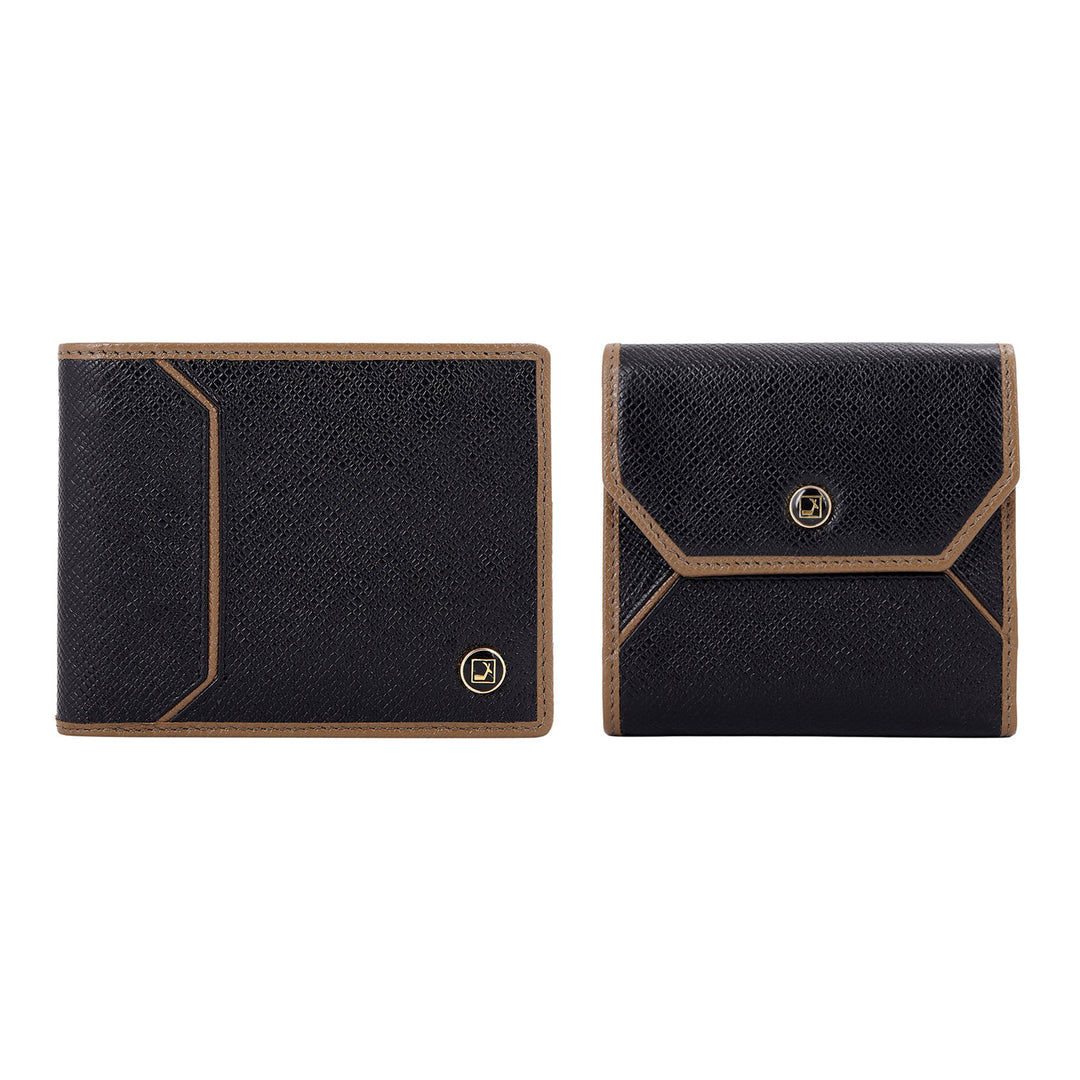 Saffiano Leather His & Her Gift Set - Black