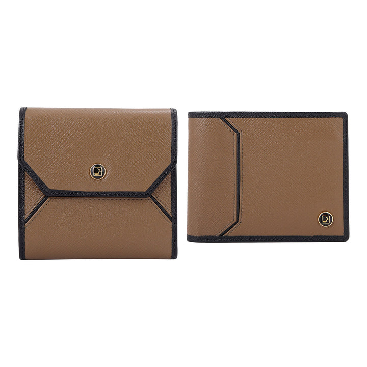 Saffiano Leather His & Her Gift Set - Cafe