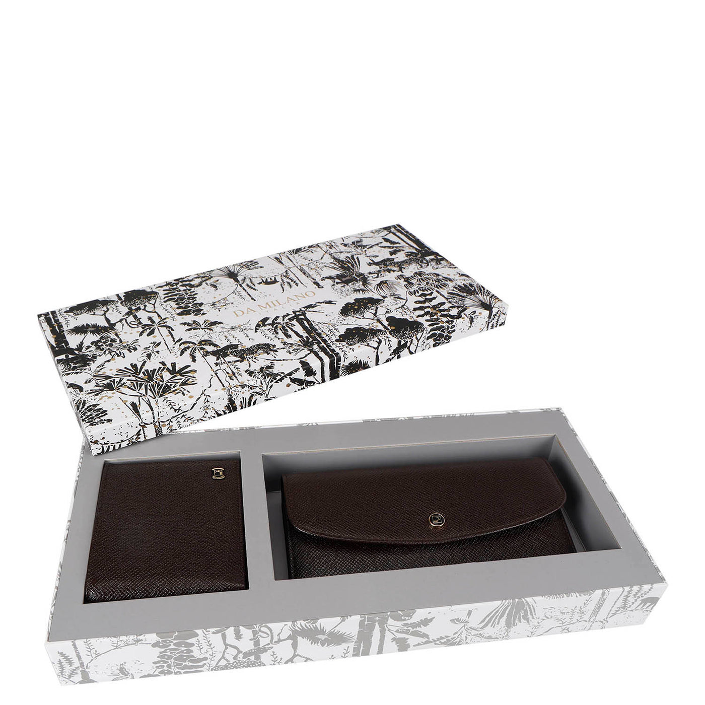 Chocolate Franzy Leather Mens & Ladies Wallet Gift Set