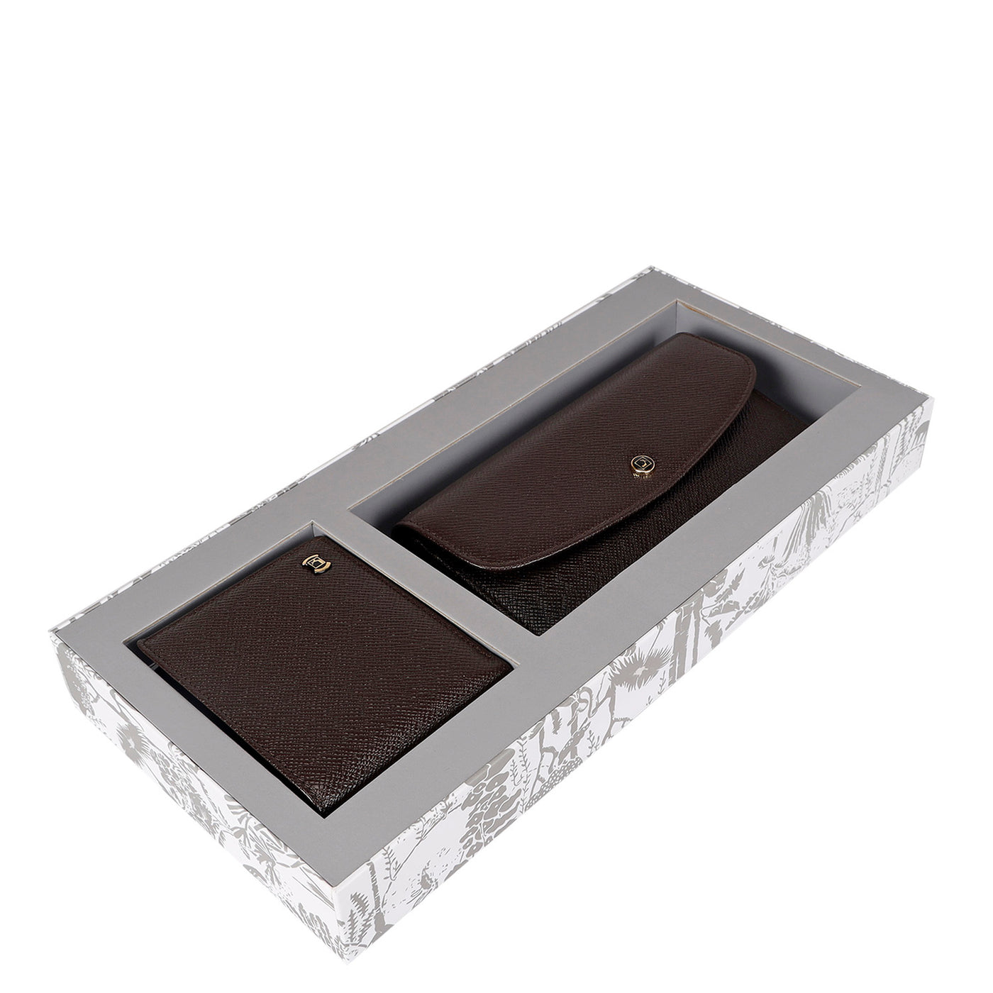 Chocolate Franzy Leather Mens & Ladies Wallet Gift Set