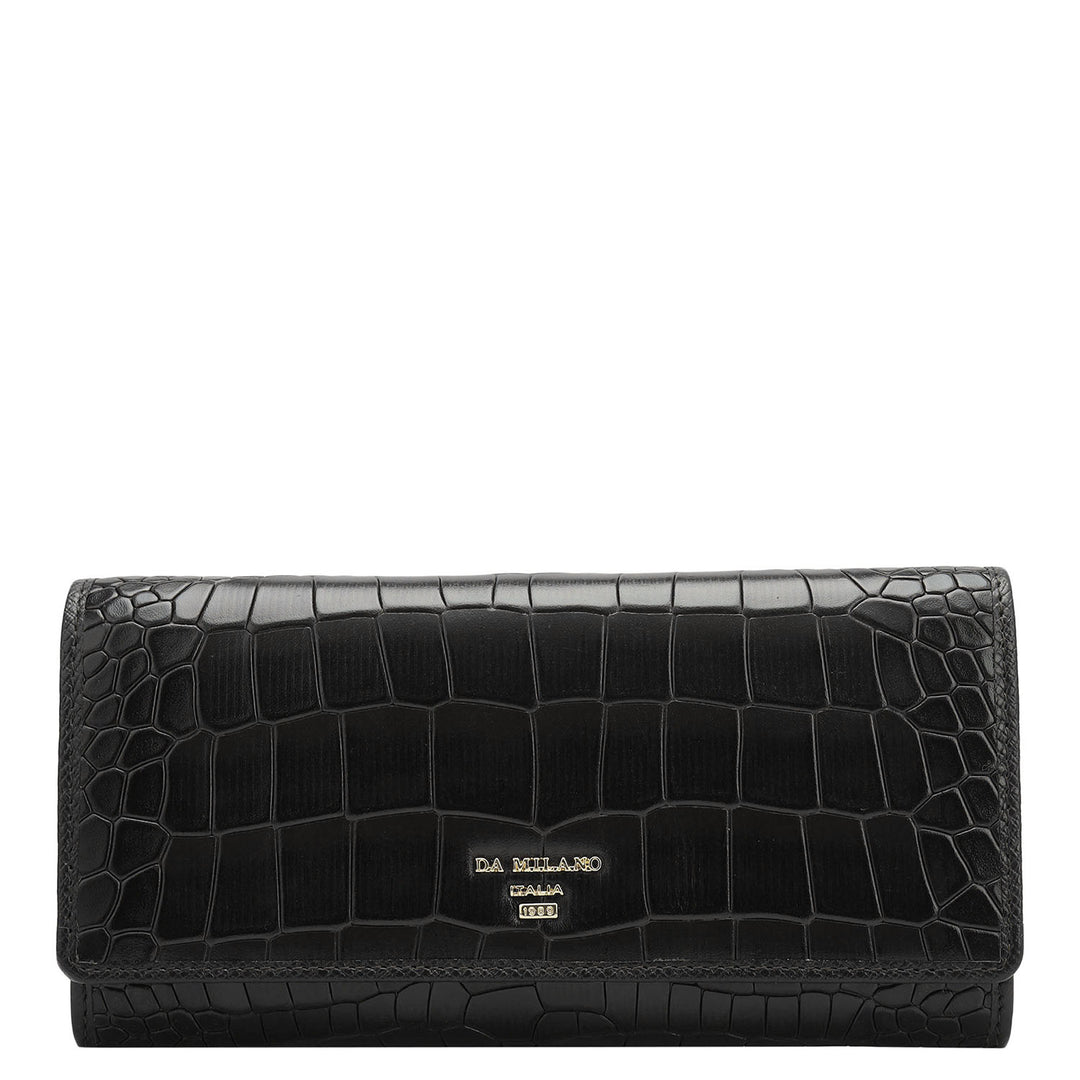 Black Croco Leather Mens & Ladies Wallet Gift Set
