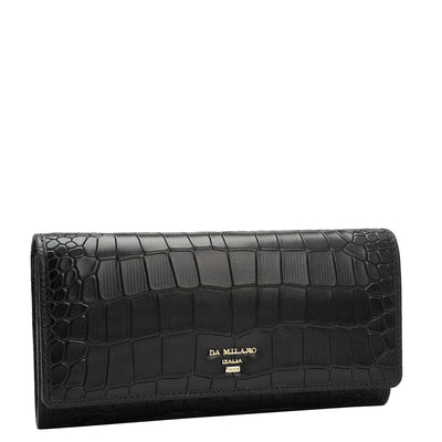 Black Croco Leather Mens & Ladies Wallet Gift Set