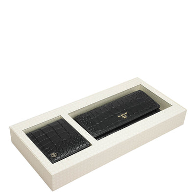 Black Croco Leather Mens & Ladies Wallet Gift Set