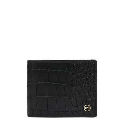 Black Croco Leather Mens & Ladies Wallet Gift Set