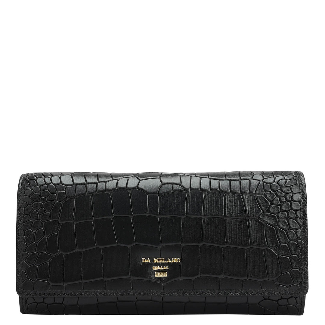Black Croco Leather Mens & Ladies Wallet Gift Set
