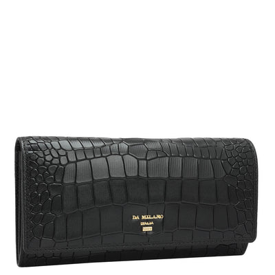 Black Croco Leather Mens & Ladies Wallet Gift Set