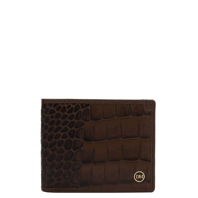 Brown Croco Leather Mens & Ladies Wallet Gift Set