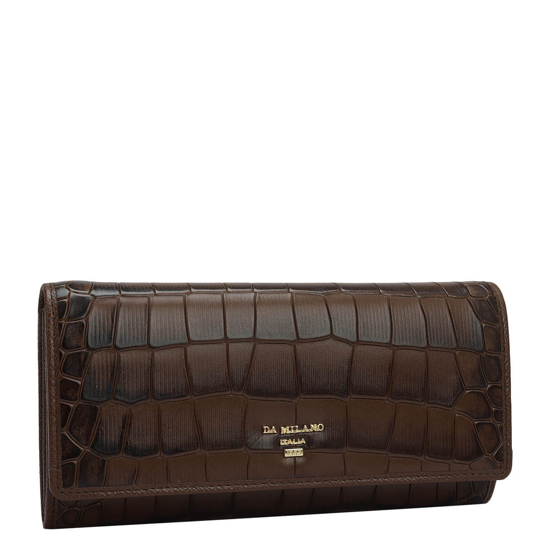 Brown Croco Leather Mens & Ladies Wallet Gift Set