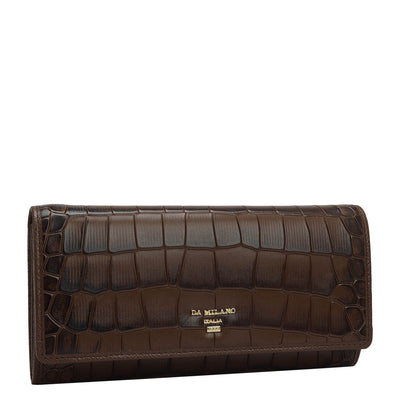 Brown Croco Leather Mens & Ladies Wallet Gift Set