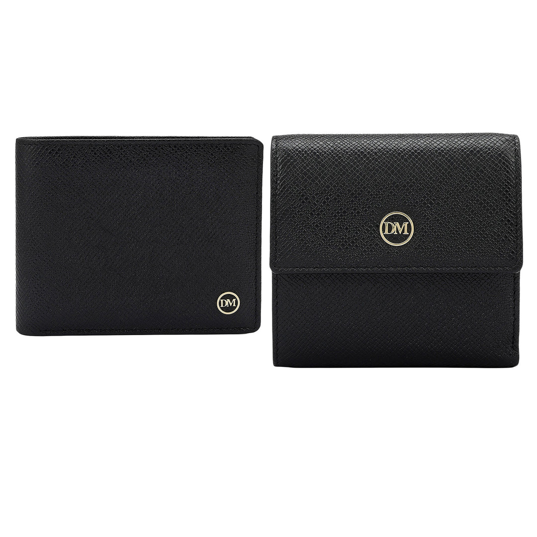 Black Franzy Leather Mens & Ladies Wallet Gift Set
