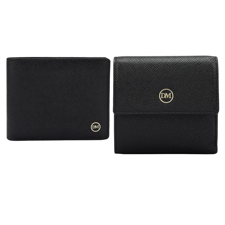 Black Franzy Leather Mens & Ladies Wallet Gift Set