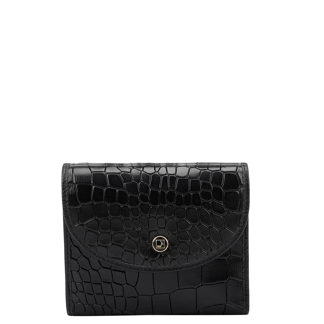 Black Croco Leather Mens & Ladies Wallet Gift Set