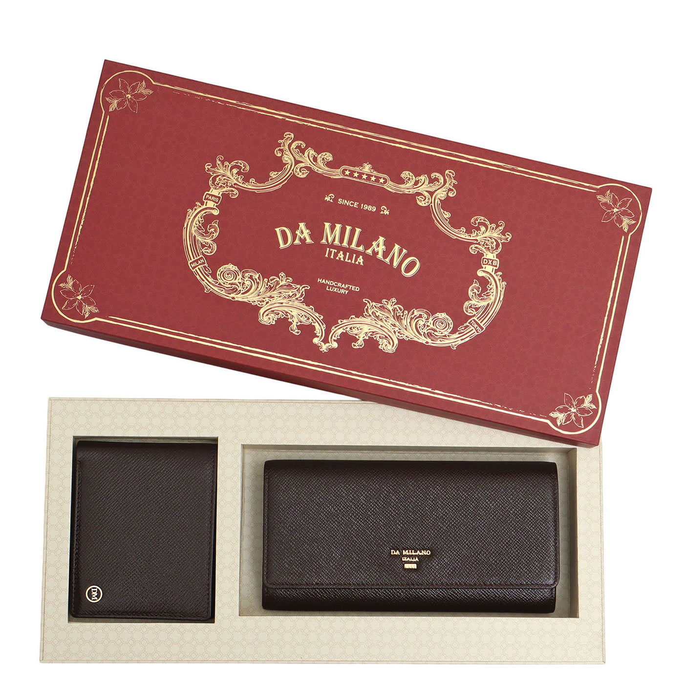Chocolate Franzy Leather Mens & Ladies Wallet Gift Set