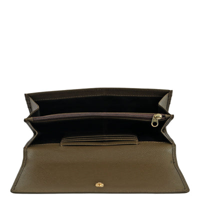 Military Green Franzy Leather Mens & Ladies Wallet Gift Set
