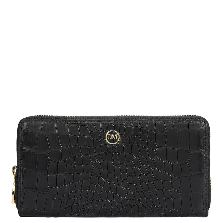 Black Croco Leather Mens & Ladies Wallet Gift Set