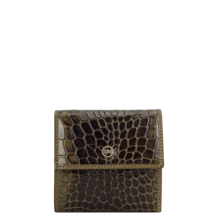 Military Green Croco Leather Mens & Ladies Wallet Gift Set