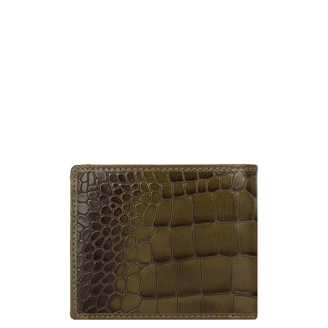Military Green Croco Leather Mens & Ladies Wallet Gift Set