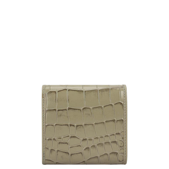 Stone Grey Croco Leather Mens & Ladies Wallet Gift Set