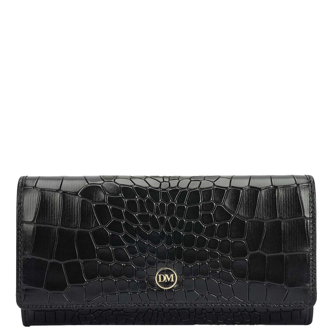 Black Croco Leather Mens & Ladies Wallet Gift Set