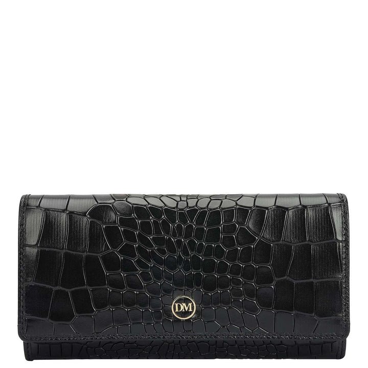 Black Croco Leather Mens & Ladies Wallet Gift Set