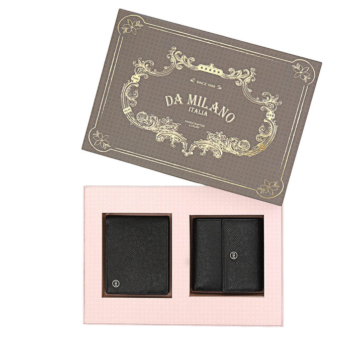 Saffiano Leather His & Her Gift Set - Black