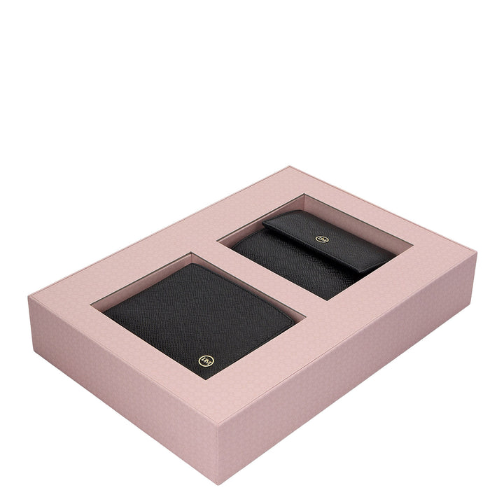 Saffiano Leather His & Her Gift Set - Black